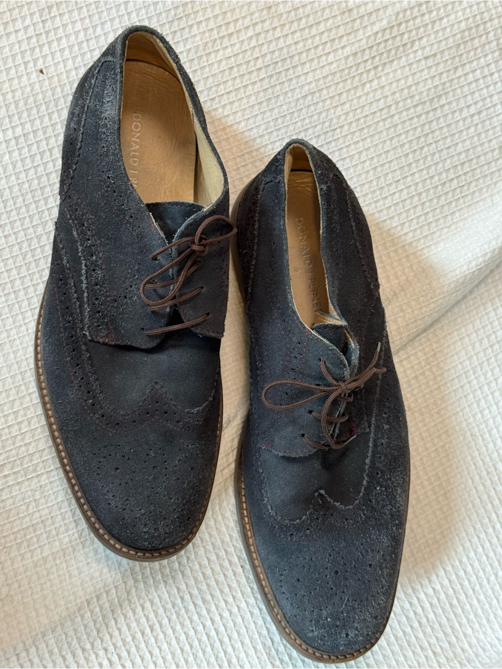 Donald J. Pliner Men’s Black Suede Wingtip Oxfords